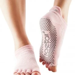 Toesox Low Rise Half-Toe Yoga Grip Socks Fishnet Kiss 7 Toesox Low Rise Half-Toe Yoga Grip Socks Fishnet Kiss