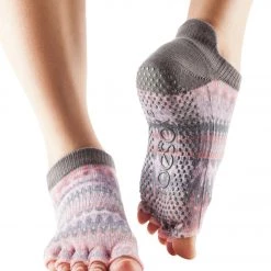 Toesox Low Rise Half-Toe Yoga Grip Socks Siren