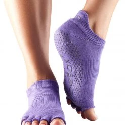 Toesox Low Rise Half-Toe Yoga Grip Socks Light Purple CLOTHING