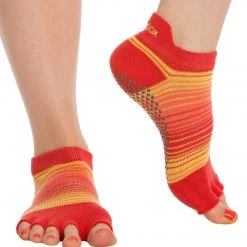 CLOTHING Toesox Low Rise Half-Toe Yoga Grip Socks Sunrise