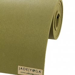 Jade Yoga Fusion Natural Rubber Yoga Mat 68" 8mm Extra Thick Olive Green