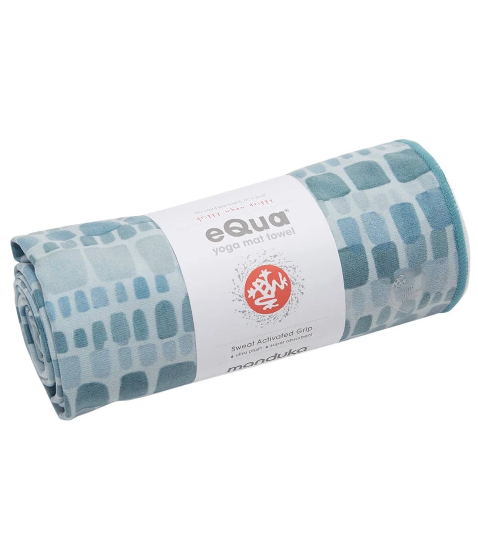 Manduka EQua Yoga Mat Towel Patina Squares 5 Manduka EQua Yoga Mat Towel Patina Squares