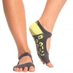 Toesox Bella Half-Toe Yoga Grip Socks Wild Love Citrus