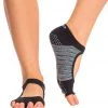 Toesox Bella Half-Toe Yoga Grip Socks Retro Black Stripe