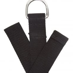 YOGA MATS & PROPS Hugger Mugger D-Ring Cotton Strap 8' Black