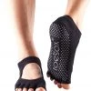 Toesox Bella Half-Toe Yoga Grip Socks Fishnet Black