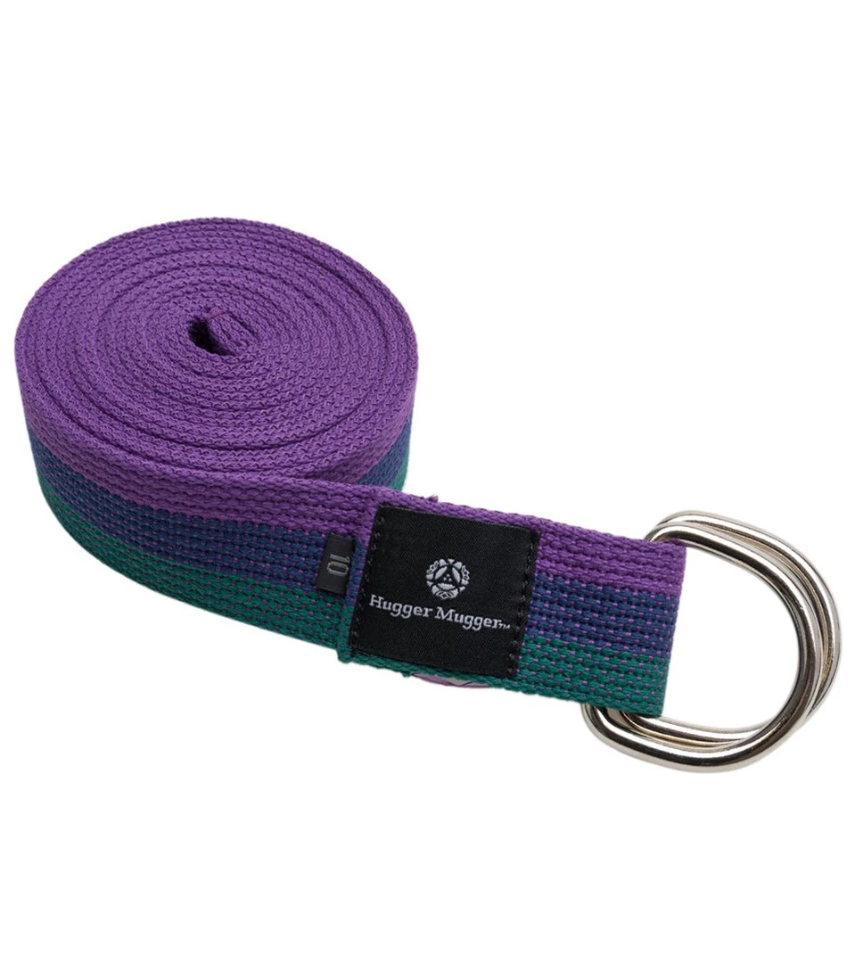 Hugger Mugger D-Ring Cotton Yoga Strap 10' Multi 3 Hugger Mugger D-Ring Cotton Yoga Strap 10' Multi