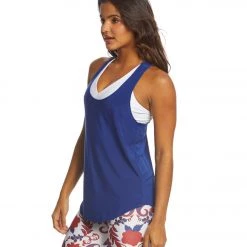 CLOTHING Onzie Lightweight Glossy Flow Yoga Tank Top Royal Blue