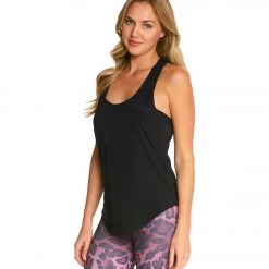 CLOTHING Onzie Lightweight Glossy Flow Yoga Tank Top Black 9 CLOTHING Onzie Lightweight Glossy Flow Yoga Tank Top Black