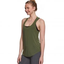 Onzie Lightweight Glossy Flow Yoga Tank Top Moss