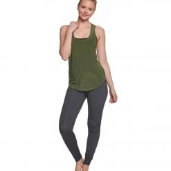 Onzie Lightweight Glossy Flow Yoga Tank Top Moss