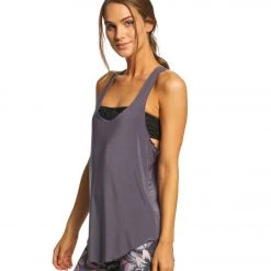 Onzie Lightweight Glossy Flow Yoga Tank Top Graphite CLOTHING