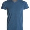 PrAna Men's V Neck Short Sleeve Workout Tee Denim Heather