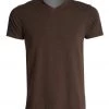 PrAna Men's V Neck Short Sleeve Workout Tee Brown Heather