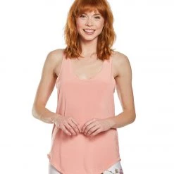 Onzie Lightweight Glossy Flow Yoga Tank Top Salmon CLOTHING