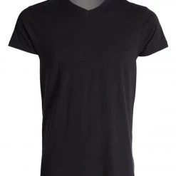 PrAna Men's V Neck Short Sleeve Workout Tee Black CLOTHING