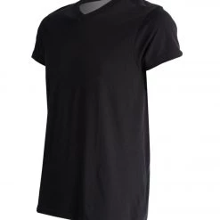 PrAna Men's V Neck Short Sleeve Workout Tee Black CLOTHING