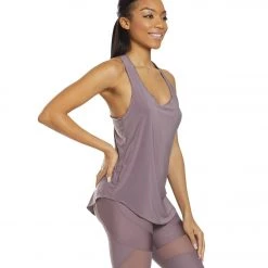 Onzie Lightweight Glossy Flow Yoga Tank Top Purple Haze