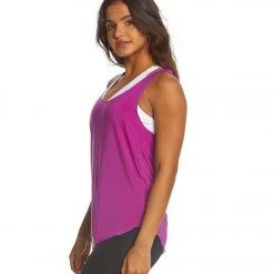 Onzie Lightweight Glossy Flow Yoga Tank Top Electric Purple CLOTHING