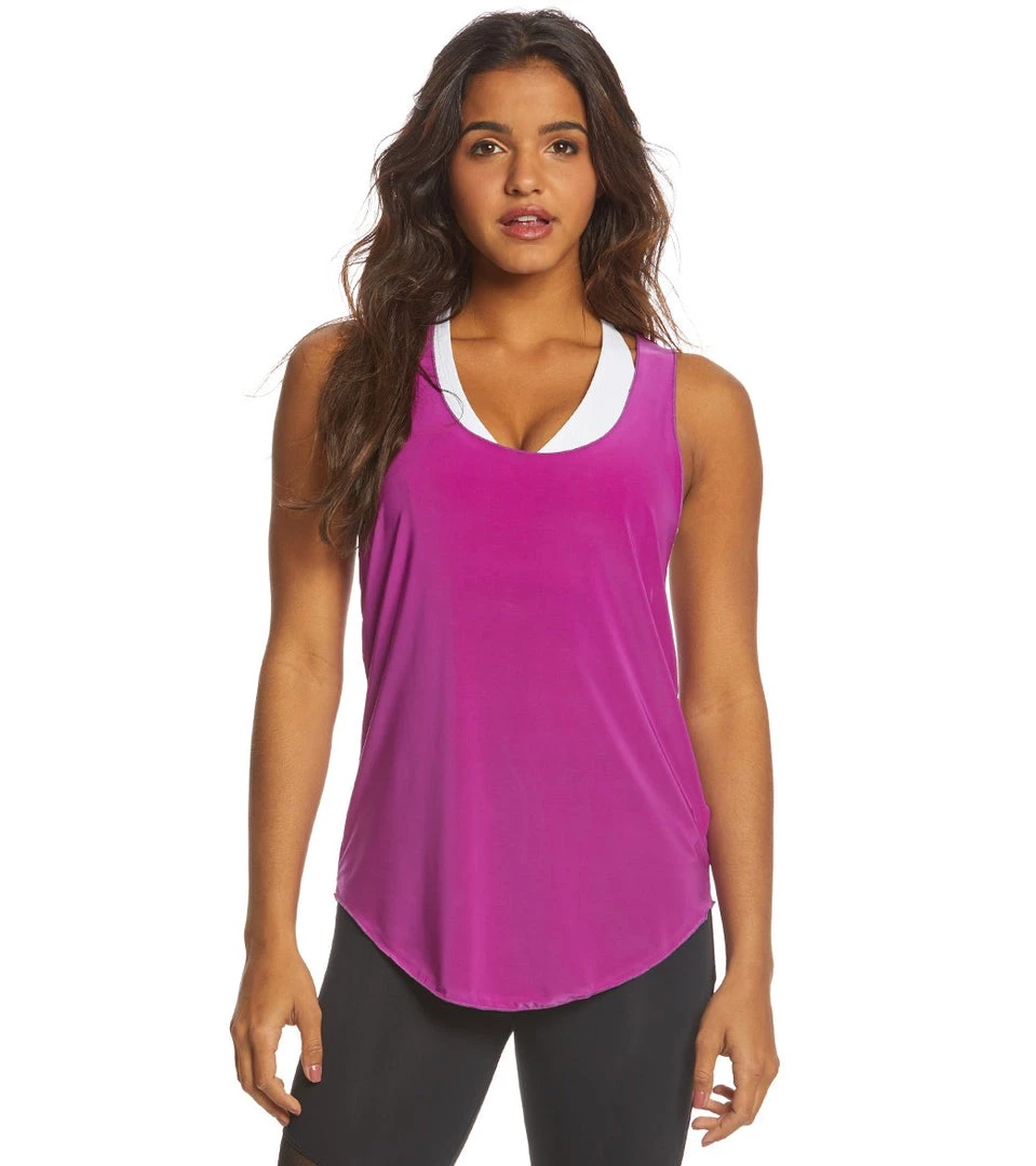 Onzie Lightweight Glossy Flow Yoga Tank Top Electric Purple CLOTHING 8 Onzie Lightweight Glossy Flow Yoga Tank Top Electric Purple CLOTHING