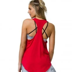 CLOTHING Onzie Lightweight Glossy Flow Yoga Tank Top Red