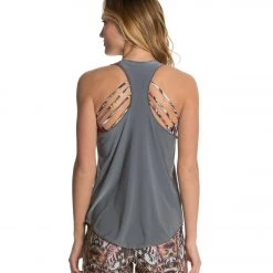 Onzie Lightweight Glossy Flow Yoga Tank Top Metal