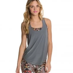 Onzie Lightweight Glossy Flow Yoga Tank Top Metal