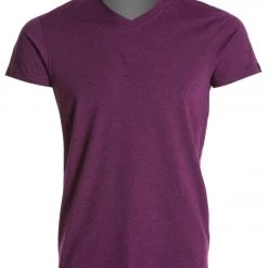 CLOTHING PrAna Men's V Neck Short Sleeve Workout Tee Black Plum Heather