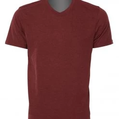 CLOTHING PrAna Men's V Neck Short Sleeve Workout Tee Rusted Roof Heather