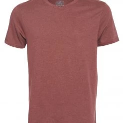 PrAna Men's V Neck Short Sleeve Workout Tee Maple Heather