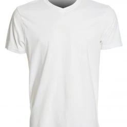 PrAna Men's V Neck Short Sleeve Workout Tee White CLOTHING