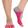 CLOTHING Toesox Bella Half-Toe Yoga Grip Socks Heart Throb