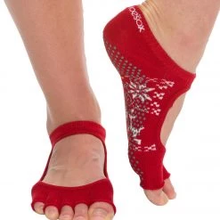 Toesox Bella Half-Toe Yoga Grip Socks Oh Deer CLOTHING