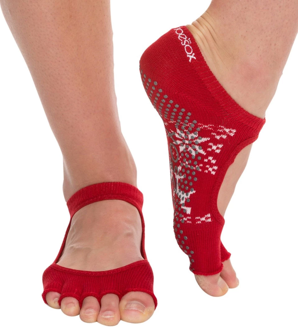 Toesox Bella Half-Toe Yoga Grip Socks Oh Deer CLOTHING 5 Toesox Bella Half-Toe Yoga Grip Socks Oh Deer CLOTHING