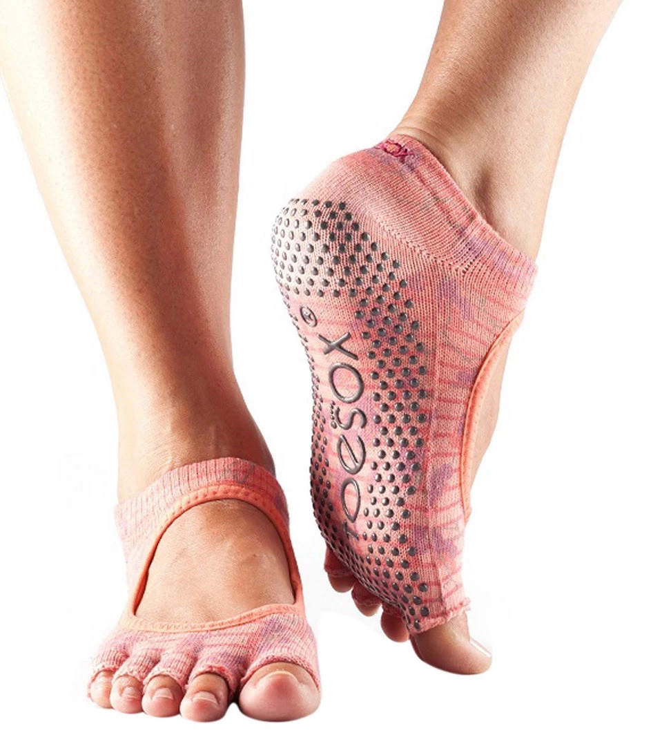 CLOTHING Toesox Bella Half-Toe Yoga Grip Socks Cherry Blossom 3 CLOTHING Toesox Bella Half-Toe Yoga Grip Socks Cherry Blossom
