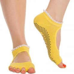 Toesox Bella Half-Toe Yoga Grip Socks Daffodil CLOTHING