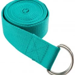 YOGA MATS & PROPS Everyday Yoga 8 Foot Yoga Strap D-Ring Aqua