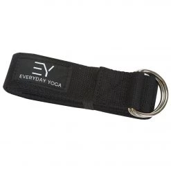 YOGA MATS & PROPS Everyday Yoga 6 Foot Yoga Strap D-Ring Black