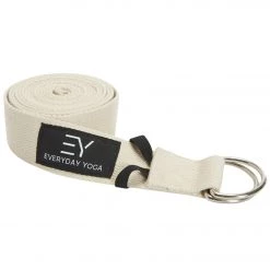 Everyday Yoga 8 Foot Yoga Strap D-Ring Natural