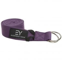 YOGA MATS & PROPS Everyday Yoga 6 Foot Yoga Strap D-Ring Plum