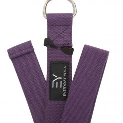 YOGA MATS & PROPS Everyday Yoga 6 Foot Yoga Strap D-Ring Plum