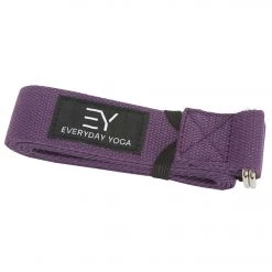 YOGA MATS & PROPS Everyday Yoga 6 Foot Yoga Strap D-Ring Plum