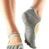 Toesox Bellarina Full-Toe Yoga Grip Socks Heather Grey/Limeaid 2 Toesox Bellarina Full-Toe Yoga Grip Socks Heather Grey/Limeaid