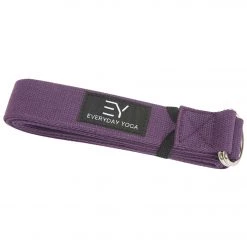 Everyday Yoga 8 Foot Yoga Strap D-Ring Plum