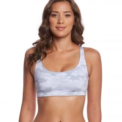 Onzie Chic Yoga Sports Bra Gray Camo