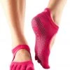 Toesox Bellarina Full-Toe Yoga Grip Socks Fuchsia