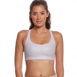 Onzie Chic Yoga Sports Bra Gold Fishnet