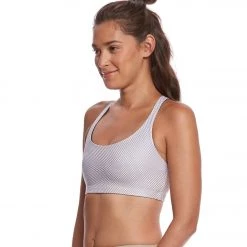 Onzie Chic Yoga Sports Bra Gold Fishnet