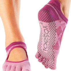 Toesox Bellarina Full-Toe Yoga Grip Socks Rosa