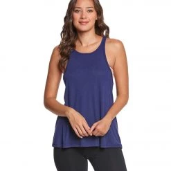 Free People Slub Long Beach Tank Blue CLOTHING